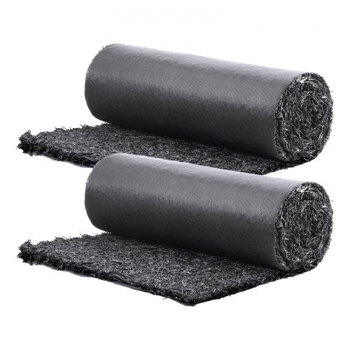 Rubber Mulch for Landscaping, 2 Rolls Recycled Rubber Mulch Mat 96 x 22 in, Permanent Rubber Pathway, Natural-Looking Black Mulch Garden Edging for Plants, Vegetables & Flower Garden Barrier