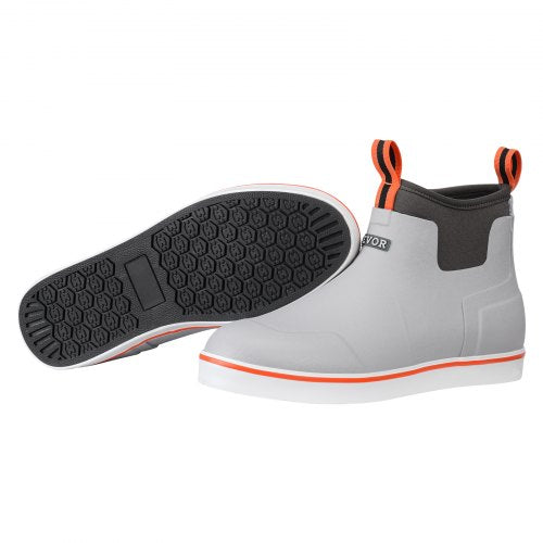 Men's Deck Boots, Waterproof Fishing Rain Boots, Anti-Slip Ankle Rubber Outdoor Work Shoes, Gardening Insulated Mud Boots Footwear, Lightweight & Durable, for Manufacturing, Farming, Size 12 US