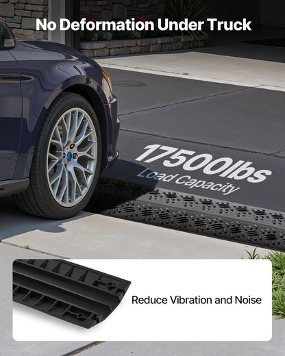 Drop Over Cable Cover, 7,938 kg/Axle Load Capacity, Heavy Duty Cable Hose Protector Ramp, Floor Cord Cover, for High Walking Traffic Areas, Indoor, Outdoor, Home, Office, Warehouse, 2 Pack