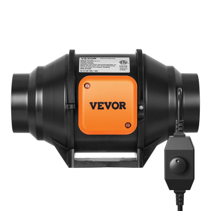 Inline-kanalfläkt, 102 mm 129,7 CFM med variabel hastighetsregulator, tyst AC-motorventilationsfläkt för kylförstärkare, odlingstält, hydroponik