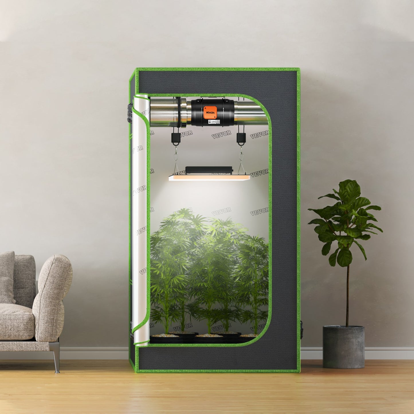 Inline-kanalfläkt, 203,2 mm 506,2 CFM med variabel hastighetsregulator, tyst AC-motorventilationsfläkt för kylförstärkare, odlingstält, hydroponik