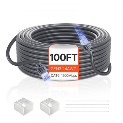 Starlink Gen 3-kabel 100 FT / 30,48 m förlängningskabel Standard generation 3 1200 Mps 24 AWG / 0,25 mm²