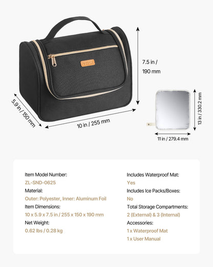 Bärbar bröstpumpväska, amningsväska med vattentät matta, passar M5/M6, pumptillbehör och förvaring av bröstmjölk, bärbar pumpväska för arbete, resor och familjebruk, svart