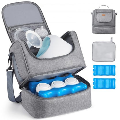 Breast Pump Bag, Breast Feeding Bag with Ice Pack, Fits for S1/S2, Pumping Accessories & Breastmilk Storage, Portable Pump Carrying Case for Work, Travel and Family Use, Grey