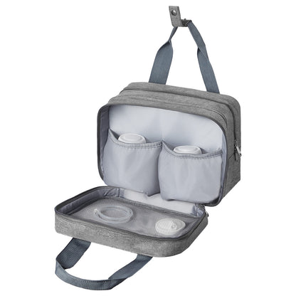 Wearable Breast Pump Bag, Breast Feeding Bag with Ice Pack, Fits for M5/M6, Pumping Accessories & Breastmilk Storage, Portable Pump Carrying Case for Work, Travel & Family Use, Grey