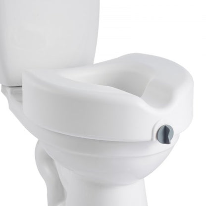 Raised Toilet Seat, 158.8 kg Capacity, 127 mm Lift Height, Commode Elevated Toilet Seat Riser with Enlarged Opening for Seniors, Elderly, Handicap, Disabled, Adults, Fits Elongated & Round Bowl