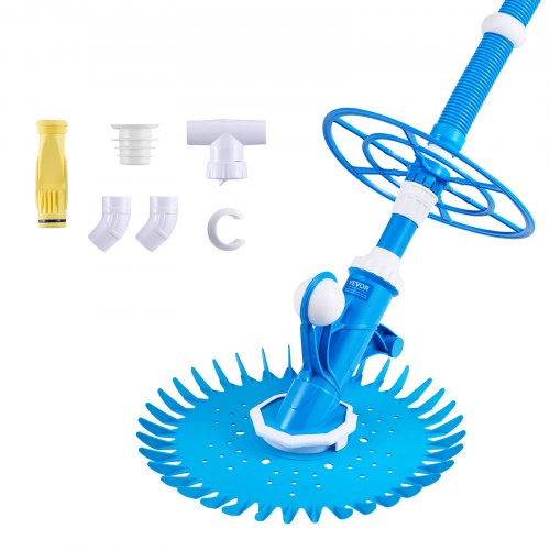 Suction Pool Cleaner, Automatic Pool Vacuum Cleaner, Suction Side Automatic Pool Cleaner, Suction Vacuum Pool Sweeper with 12 Hoses, for In-ground and Above-ground Pool Up to 609.6 x 1066.8 cm