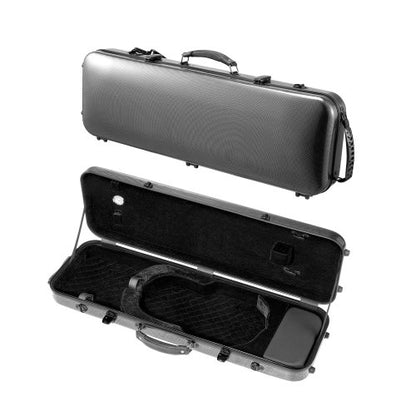 4/4 Full Size Violin Case, Portable Composite Carbon Fiber Carrying Bag Black