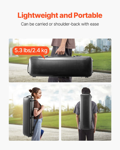4/4 Full Size Violin Case, Portable Composite Carbon Fiber Carrying Bag Black