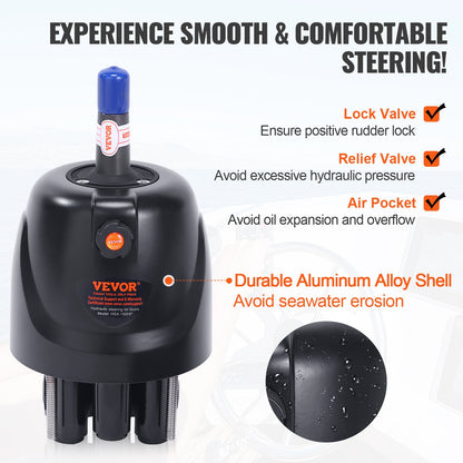 Hydraulic Outboard Steering Kit, 150HP, Marine Boat Hydraulic Steering System, with Helm Pump Two-Way Lock Cylinder and 731.5 cm Hydraulic Steering Hose, for Single Station Single-Engine Boats