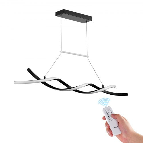 Moderna ljuskronor, 24W, dimbar LED-pendellampa med fjärrkontroll, silikonskärm, justerbar 3000K-6000K färgtemperatur ljusstyrka taklampa för kök och matsal