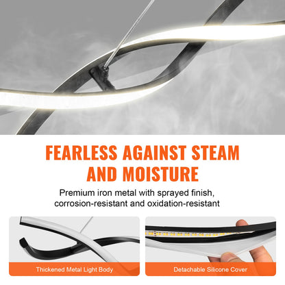 Moderna ljuskronor, 24W, dimbar LED-pendellampa med fjärrkontroll, silikonskärm, justerbar 3000K-6000K färgtemperatur ljusstyrka taklampa för kök och matsal