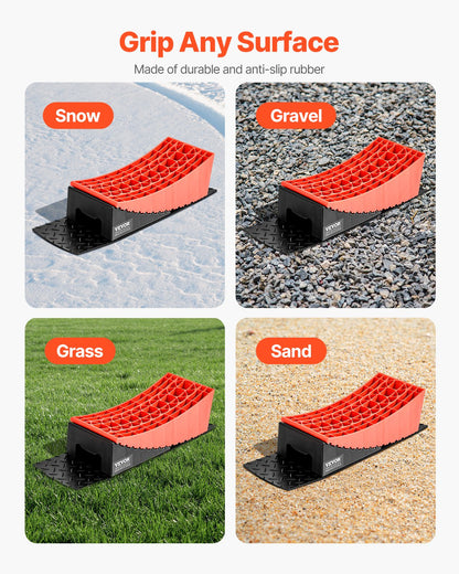 Husbilsnivåutjämnare, 2 st. nivåutjämnande block för husbilar, upp till 8818,5 kg hjulklossar för husbilar, max. 4" nivåutjämnande höjd, kraftiga böjda nivåutjämnare, nivåutjämnande kit för husbilar med halkfri matta, bärväska och vattenpass