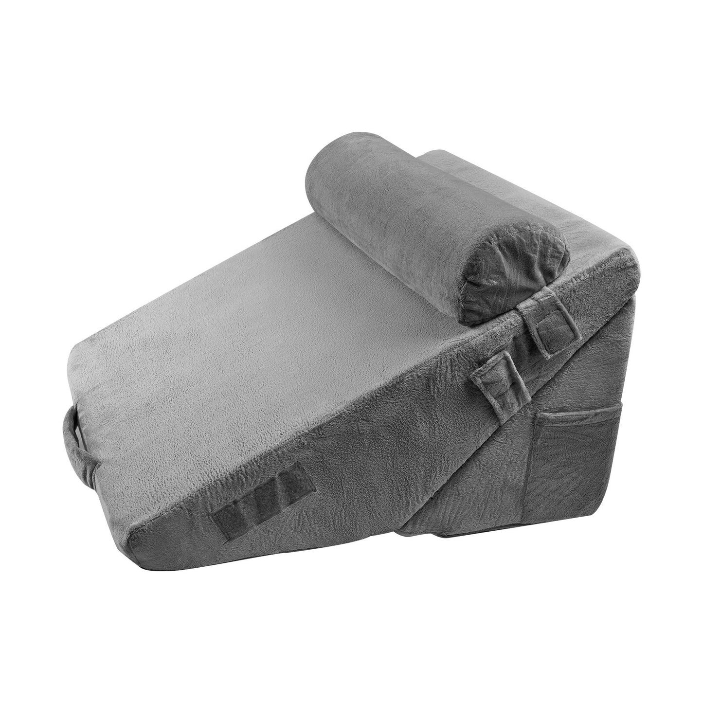 Bed Wedge Pillow for Sleeping, 3 Pcs Adjustable Orthopedic Bed Wedge Set, with Washable Cover & Foam Support, Post Surgery Pillow for Acid Reflux, Back Pain, Snoring Relief & GERD, Dark Grey