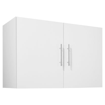 Väggskåp för tvättstuga, väggmonterat hängande skåp i 2 våningar med 2 dörrar, skåporganisatör med justerbar hylla, för badrum, kök, garage, tvättstuga, 40 x 91 x 61 cm (D x B x H), vit