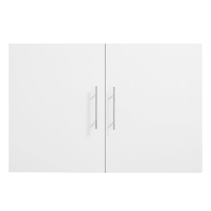 Väggskåp för tvättstuga, väggmonterat hängande skåp i 2 våningar med 2 dörrar, skåporganisatör med justerbar hylla, för badrum, kök, garage, tvättstuga, 40 x 91 x 61 cm (D x B x H), vit