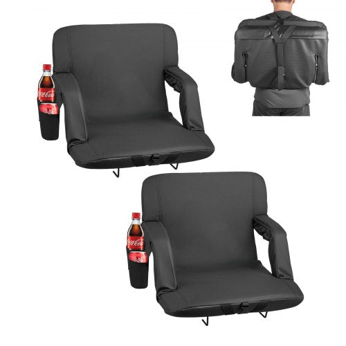 Stadionsits, 6 justerbara vinklar breda läktarstolar, 73,66 mm vadderad stadionsits med armstöd och ryggstöd, stadionsits med krok och mugghållare för picknick, strandsporter och spel