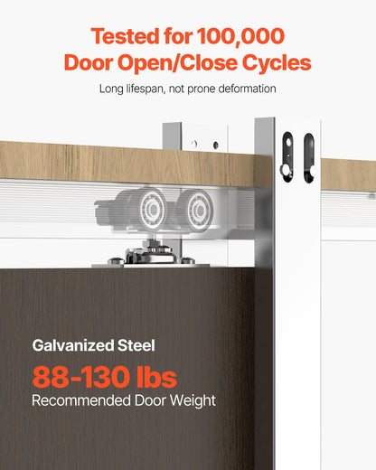 Fickdörrkarmsats, för 610-762 mm bred 20-32 mm hög dörr, Fickdörrsats med tvåvägs mjukstängningsmekanism, glider smidigt och tyst, enkel att installera, premiumgalvaniserat stål, för vardagsrum