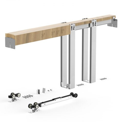 Pocket Door Frame Kit, for 610-813mm Wide 2032mm High Door, Pocket Door Kit with Two-Way Soft Close Mechanism, Slide Smoothly Quietly, Easy to Install, Premium Galvanized Steel, for Living Room