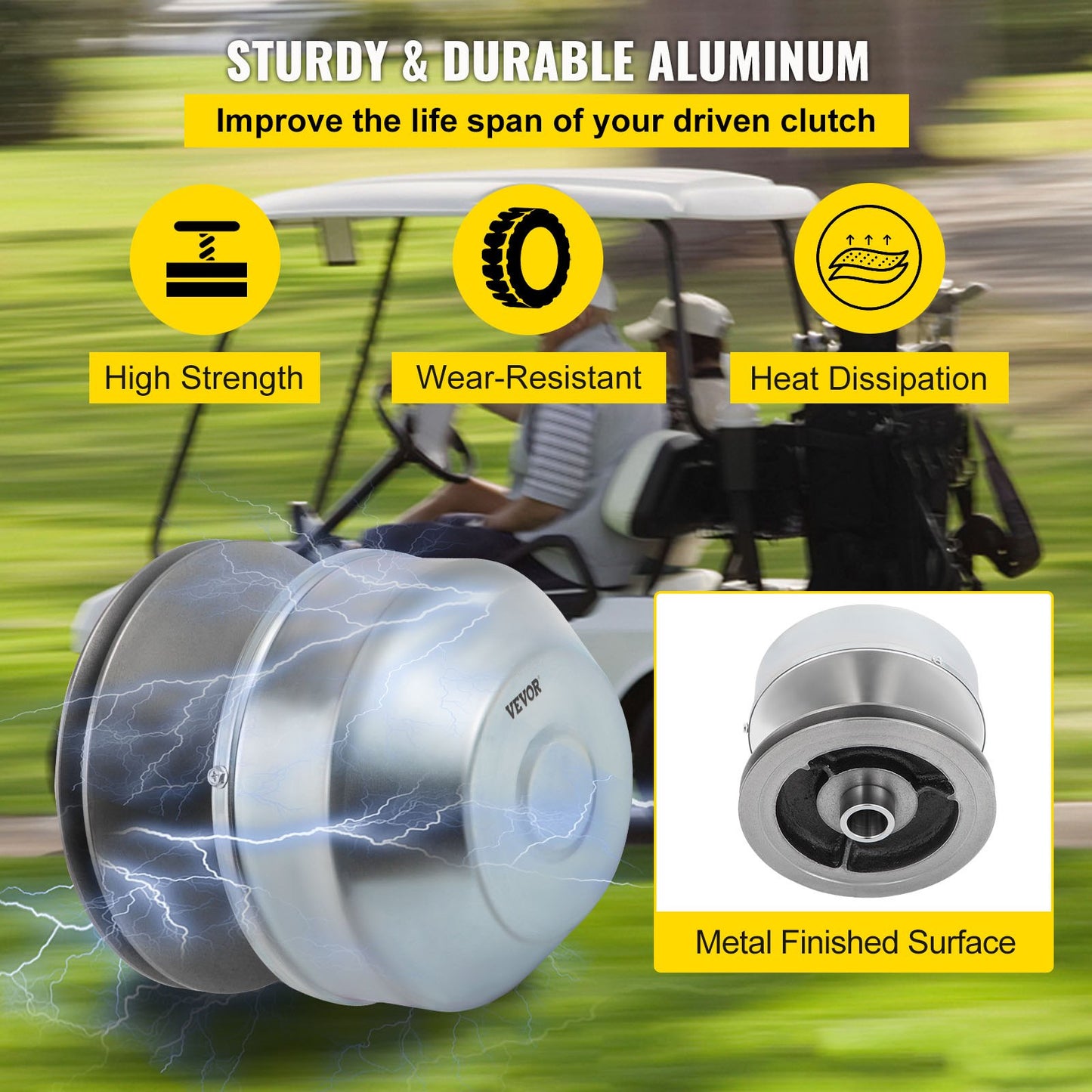 G2-G22 Drive Clutch Compatible With Yamaha Golf Cart 1985+ G2 G8 G9 G14 G16 G22 4 Cycle Carts Gas Golf Cart 1985 Up