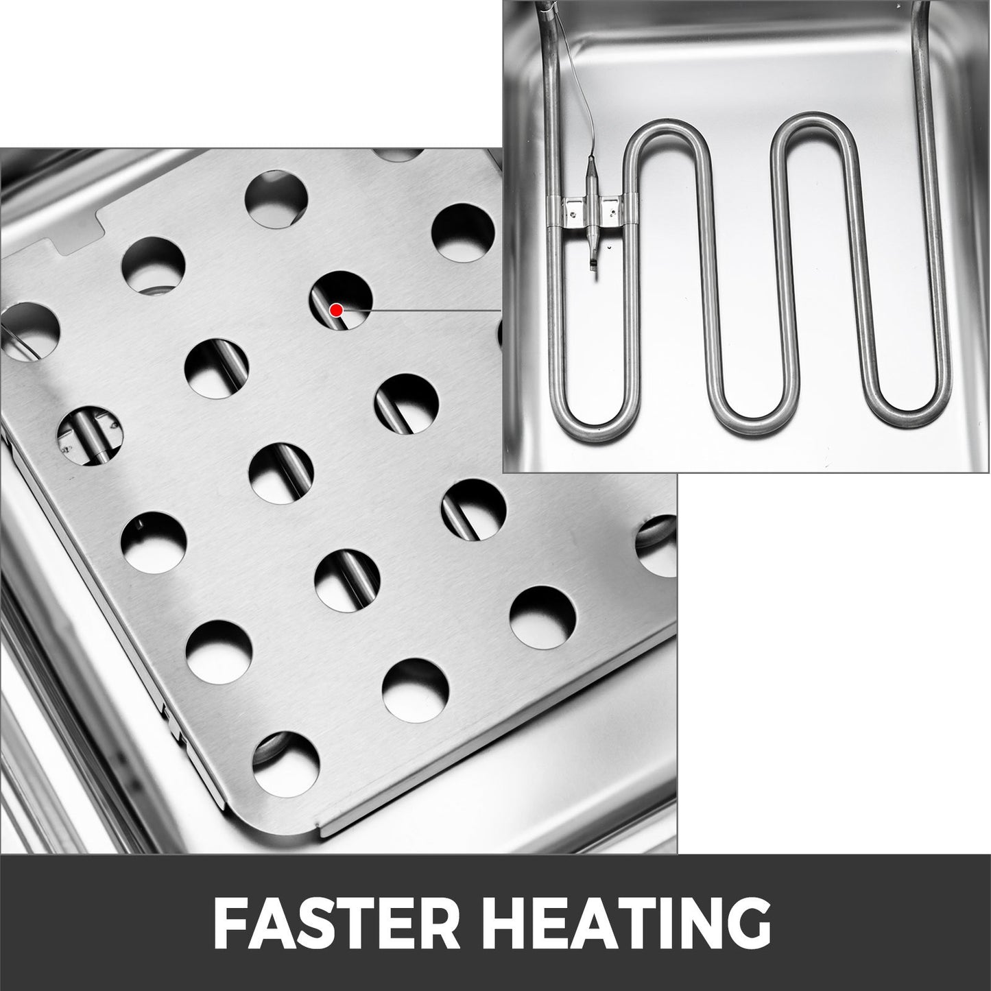 Commercial Deep Fryer 12L Electric Fryer 5000W Twin Basket YB-82 Dual Tank Electric Deep Fryer Countertop Stainless Steel French Fry for Commercial Uses