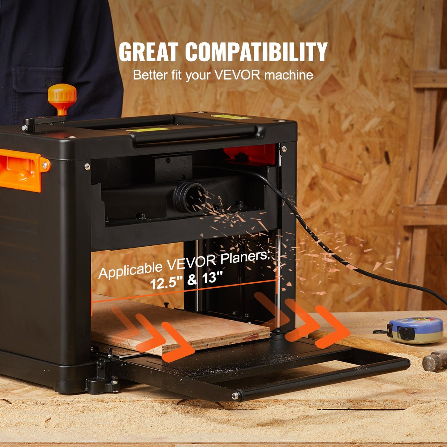 Hyvelknivar, 13-tums hyvelknivar med tjocklek, 2 mm förtjockad snabbstålsutbyte HRC55-60 hårdhet, praktiska monteringshål för snickeri, hem-gör-det-själv, industrier, set om 3