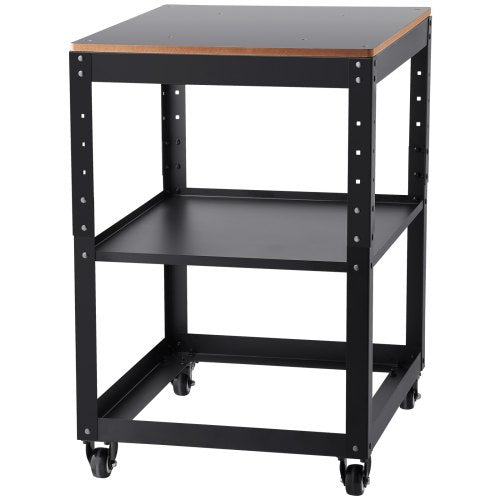 Hyvelstativ, 45 kg tung last, treväxlat höjdjusterbart hyvelbord, med 4 stabila hjul och förvaringsutrymme, för de flesta hyvlar, sågar, bänkmaskiner och elverktyg.