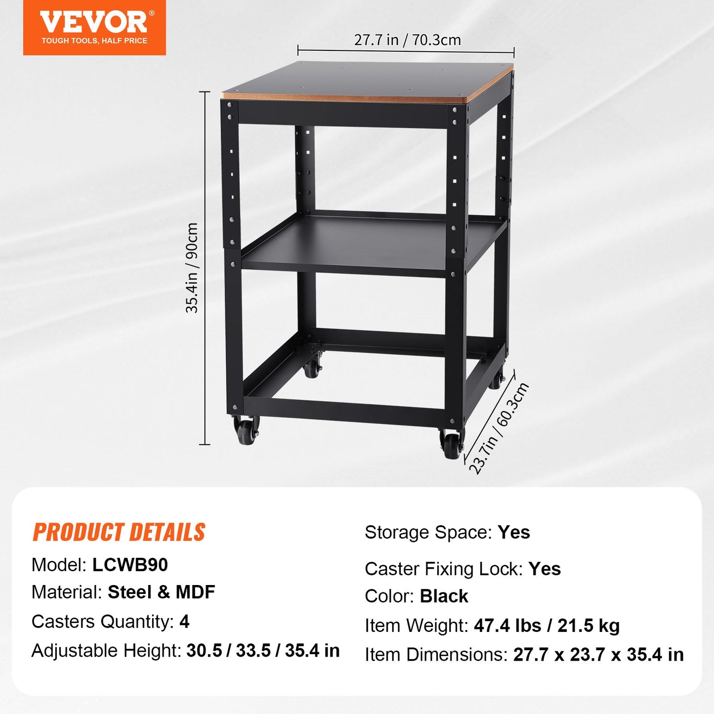 Planer Stand, 100 lbs/ 45 kg heavy loads, Three-Gear Height Adjustable thickness planer table,with 4 Stable Casters & Storage Space, for most planers, saws, bench-top machines, power tools