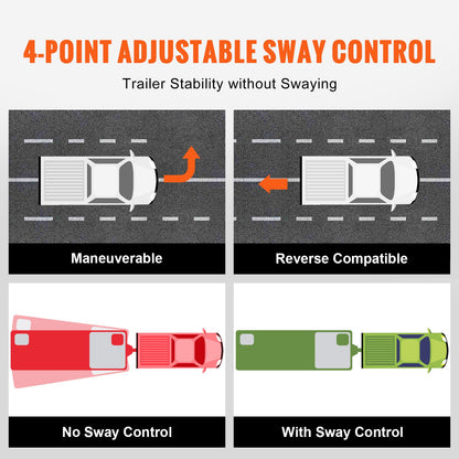 Weight Distribution Hitch, 1,000 lbs Weight Distributing Hitches Kit with Sway Control for Trailer, 2-In Solid Steel Shank, 2-5/16 in Alloy Steel Ball, Powder Coated Load Leveling Hitch, Black