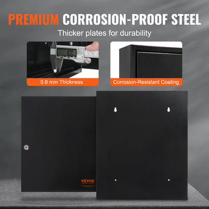 100-Key Cabinet, Key Lock Box with Adjustable Racks, Security Key Storage Box Steel, Key Organizer with 100 Colorful Key Tags and 2 Record Cards for School, Office, Hotel