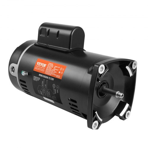 1.5 HP Pool Pump Motor, 56Y Frame, 115V((12.8 Amps))/230V(6.4 Amps) 3450 RPM, 60Hz, 1.1 Service Factor, 90μF/250V Capacitor, CCW Rotation Square Flange Replacement Motor