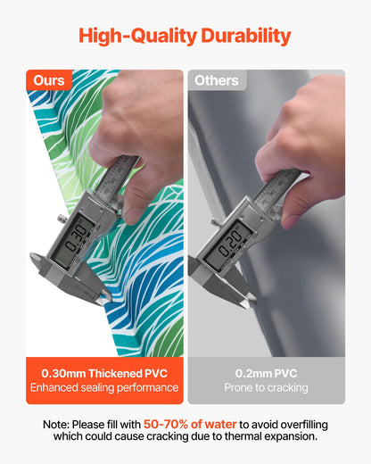Pool Cover Water Bags, 5 Packs 2400mm, Double Chamber Pool Cover Water Tubes with Reflective Strips, 0.3mm Thick PVC Bags Weights with Leakproof Screw Cap, for Winter Swimming-Pool Covers