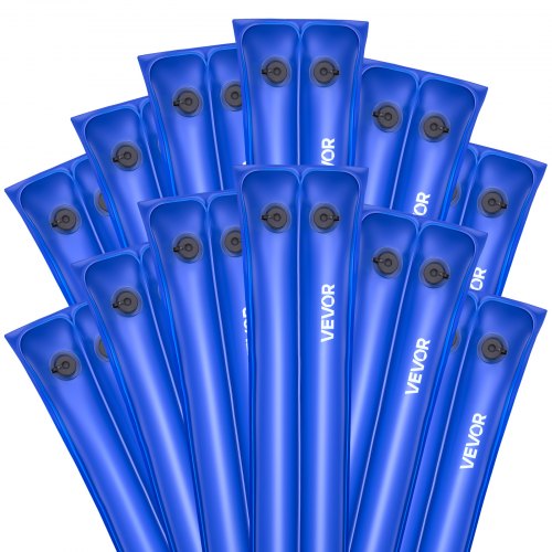 Poolskyddsvattenpåsar, 12-pack 3000 mm, dubbelkammarslangar för poolskydd, 0,4 mm tjocka PVC-vikter med läckagesäkert skruvlock, för nedgrävda poolskydd vinterstängning, blå