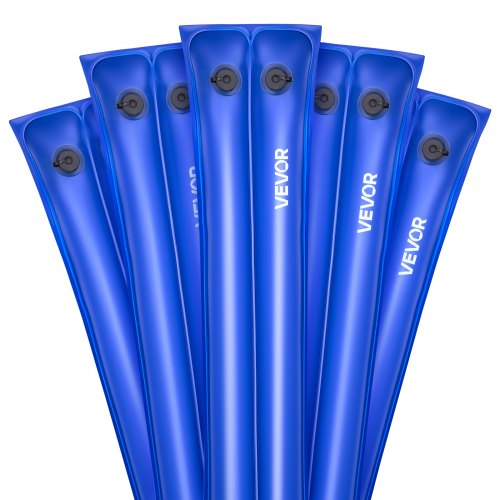Poolskyddsvattenpåsar, 5-pack 2560 mm, dubbelkammarslangar för poolskydd, 0,4 mm tjocka PVC-vikter med läckagesäkert skruvlock, för nedgrävda poolskydd vinterstängning, blå