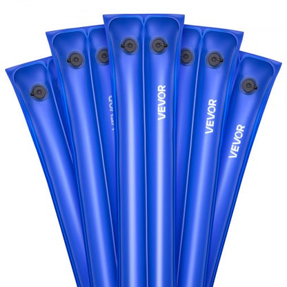 Poolskyddsvattenpåsar, 5-pack 2560 mm, dubbelkammarslangar för poolskydd, 0,4 mm tjocka PVC-vikter med läckagesäkert skruvlock, för nedgrävda poolskydd vinterstängning, blå