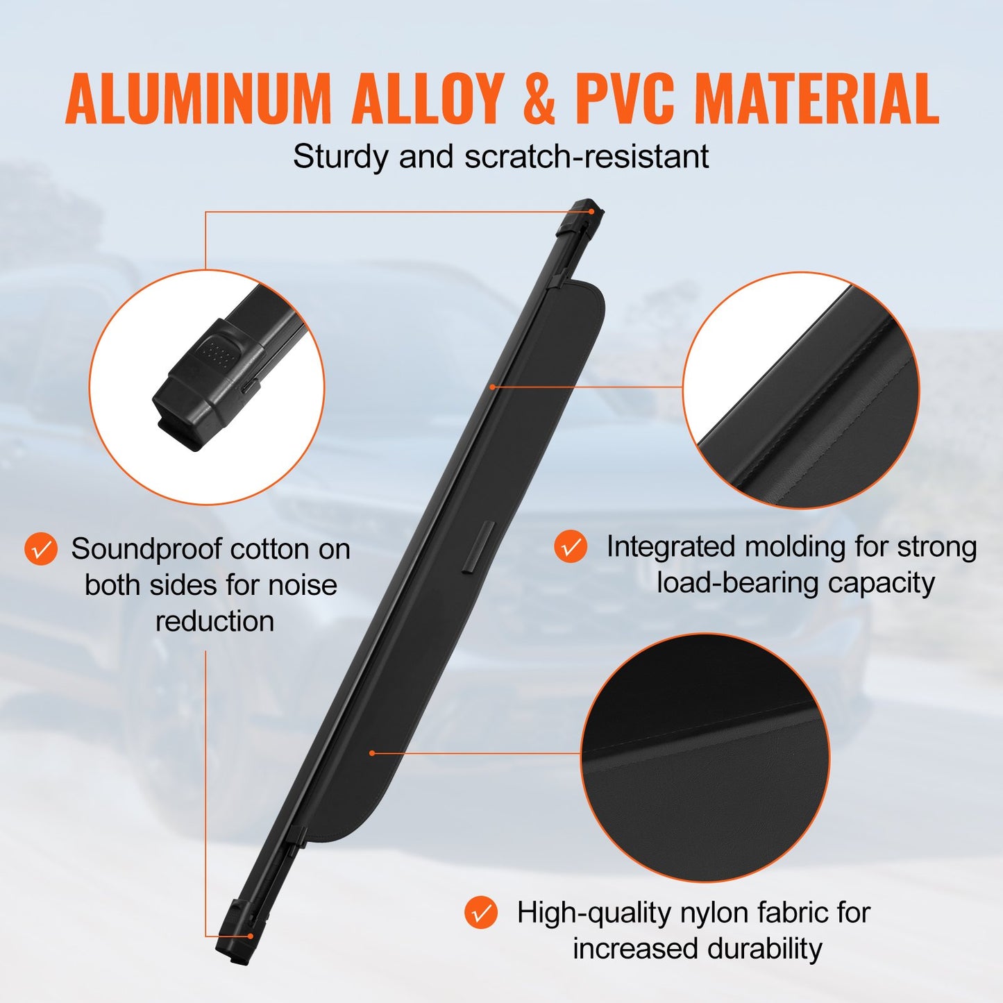 Retractable Cargo Cover for Honda, Upgraded Waterproof Trunk Cover Security Shield Shade for Honda CRV 2023-2025 5-Seater, UV Resistant Rear Trunk Cover with Aluminum Alloy & PVC Leather Texture