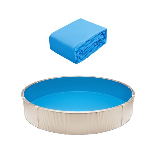 Pool Liner, 11.5ft Round Pool Liner, Uinbead Style, Durable Vinyl Pool Liner, Standard Gauge, 47in Wall Height, Pool Liner Replacement for Steel Sided Above-Ground Swimming Pools, Solid Color
