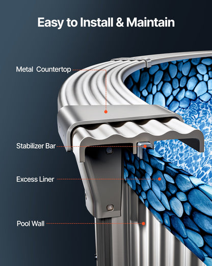 18-ft Round Above Ground Pool Liner, Overlap Pool Liners, Standard Gauge Vinyl, 48-to-54inch Wall Height, Designed for Steel Sided Above-Ground Swimming Pools