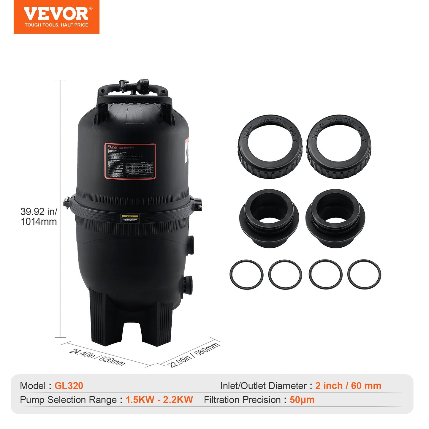 Cartridge Pool Filter, 30 Sq.m Filter Area Inground Pool Filter, Above Ground Swimming Pool Filtration Filter System with Upgrade Filter &Leak-proof, for Hot Tubs, Spa, Inflatable Pool
