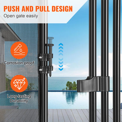 Pool Fence Gate 121.9 cm x 76.2 cm Removable Inground Pool Gate for Kids Security