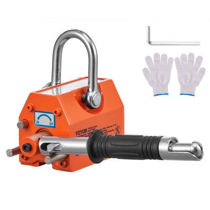 Magnetic Lifter, 220 lbs/100 kg Pulling Capacity, 2.5 Safety Factor, Neodymium & Steel, Lifting Magnet with Release, Permanent Lift Magnets, Heavy Duty Magnet for Hoist, Shop Crane, Block, Board
