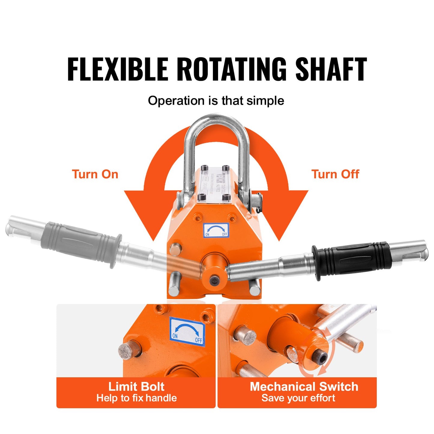 Magnetic Lifter, 880 lbs/400 kg Pulling Capacity, 2.5 Safety Factor, Neodymium & Steel, Lifting Magnet with Release, Permanent Lift Magnets, Heavy Duty Magnet for Hoist, Shop Crane, Block, Board