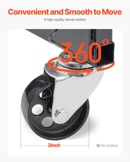 Motorstativ, lastkapacitet 340 kg, motorstativ i kraftigt stål med 4 svängbara hjul och 4 kroklägen, lämplig för BB-CHEVY och GEN-1 SB-CHEVY motorer