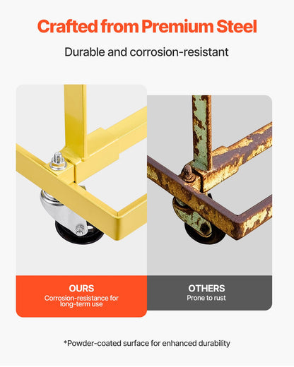 Engine Stand, 750 LBS (340KG) Load Capacity Engine Motor Stand with Adjustable Width & Length, Heavy-Duty Steel Motor Holder with 4 Swivel Casters and 2 Ratchet Straps, Suitable for Most Engines