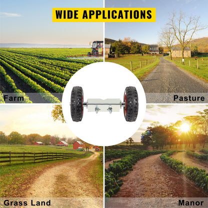 Kedjelänkad rullgrindsats Galvaniserat stålrullstaket med 6 universalskenor Kedjelänkad rullgrindshårdvarasats med 2 massiva gummihjul Rullstaketsats för kedjelänkad skjutgrind