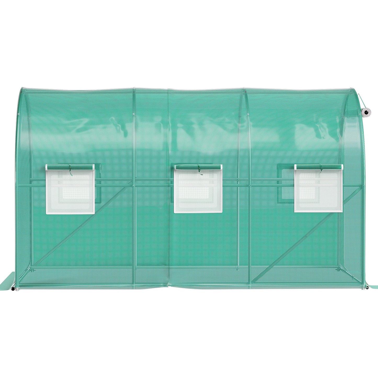 Walk-in Tunnel Greenhouse, 3.6 x 2 x 2 m/ 12 x 7 x 7 ft Portable Plant Hot House w/ Galvanized Steel Hoops, 1 Top Beams, 2 Diagonal Poles, 2 Zippered Doors & 6 Roll-up Windows, Green
