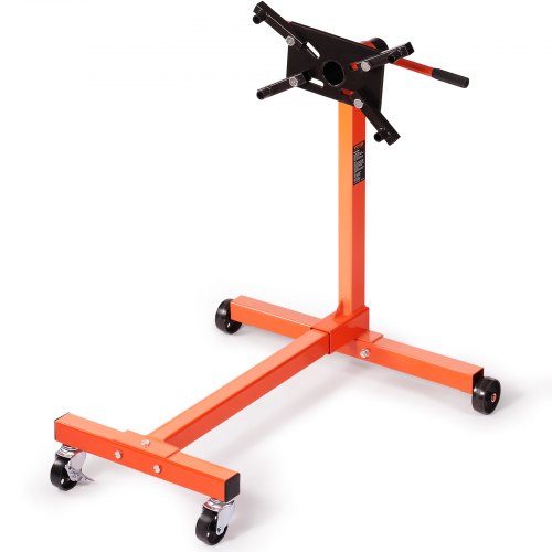 Engine Stand, 340 kg Rotating Engine Motor Stand with 360 Degree Adjustable Head, Cast Iron Motor Hoist Dolly, 4-Caster, 4 Adjustable Arms, for Vehicle Maintenance, Auto Repair