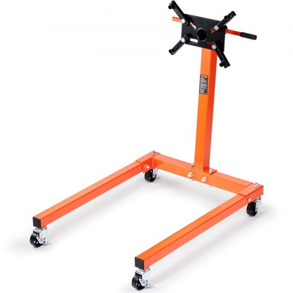 Engine Stand, 1300 LBS Rotating Engine Stand with 360 Degree Adjustable Head, Steel Engine Block Stand with Tray, 4-Caster, 4 Adjustable Arms, for Vehicle Maintenance