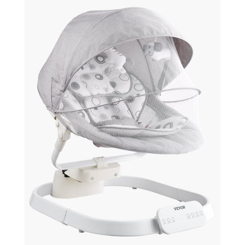 Babygunga, babygunga för spädbarn med 3 hastigheter och 3 sittpositioner, IMD-pekskärm, fjärrkontroll, Bluetooth och 10 förinställda vaggvisor, bärbar babygunga för 0-9 månader pojkar flickor upp till 9 kg