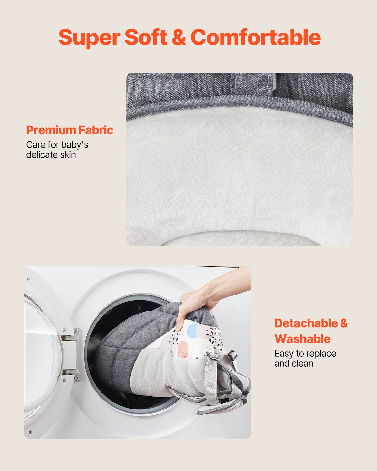 Babygunga, 5-växlad babygunga med 3 sittpositioner, bärbar babygunga med PVC-pekskärm, fjärrkontroll, Bluetooth, 10 vaggvisor och myggnät för 0-9 månader/0-20 lbs nyfödda